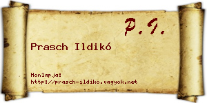 Prasch Ildikó névjegykártya